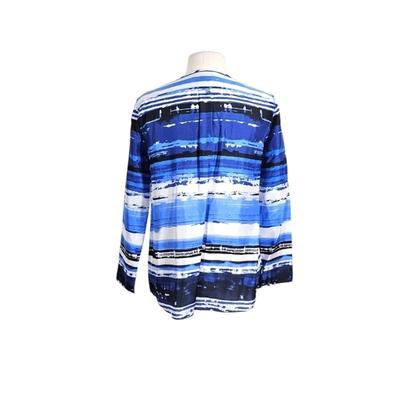 Lafayette 148 Blue Silk Top - Picture 3 of 6